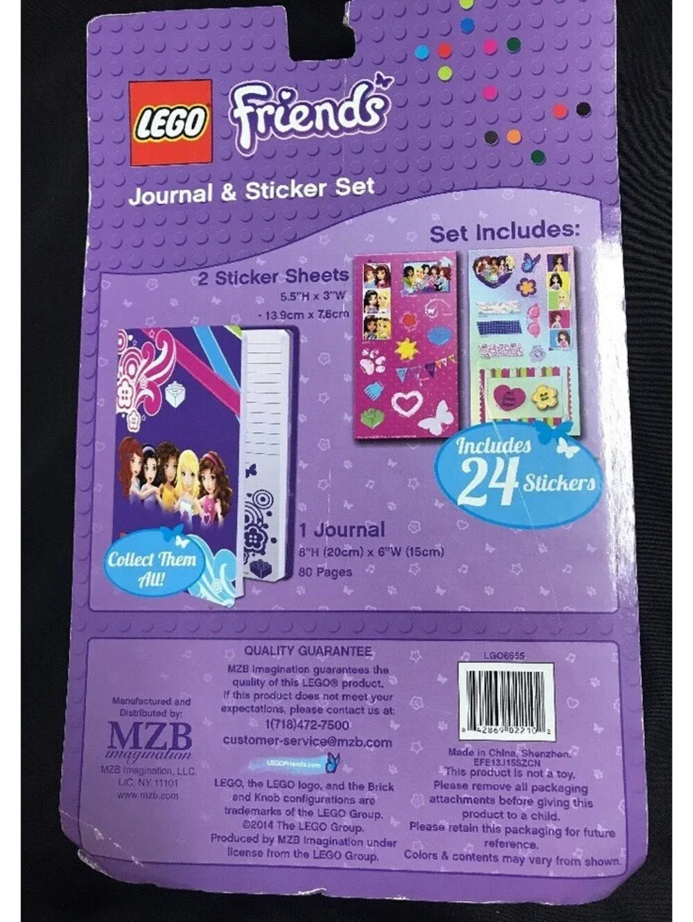 LEGO Friends Journal and Sticker Set Purple 80 Pages Hardback Diary Notebook
